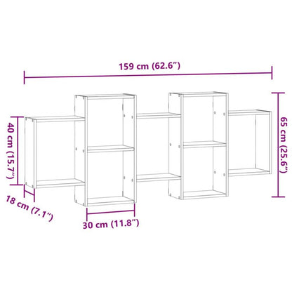 Wall Shelf Artisian Oak 159x18x65 cm Engineered Wood