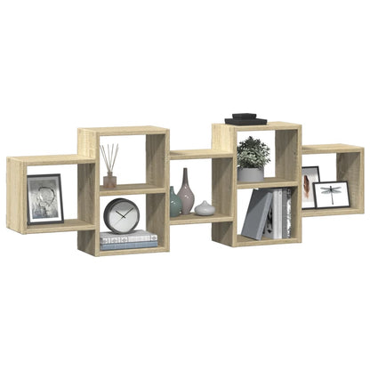 Wall Shelf Sonoma Oak 129x18x42 cm Engineered Wood