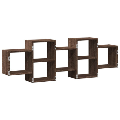 Wall Shelf Brown Oak 129x18x42 cm Engineered Wood