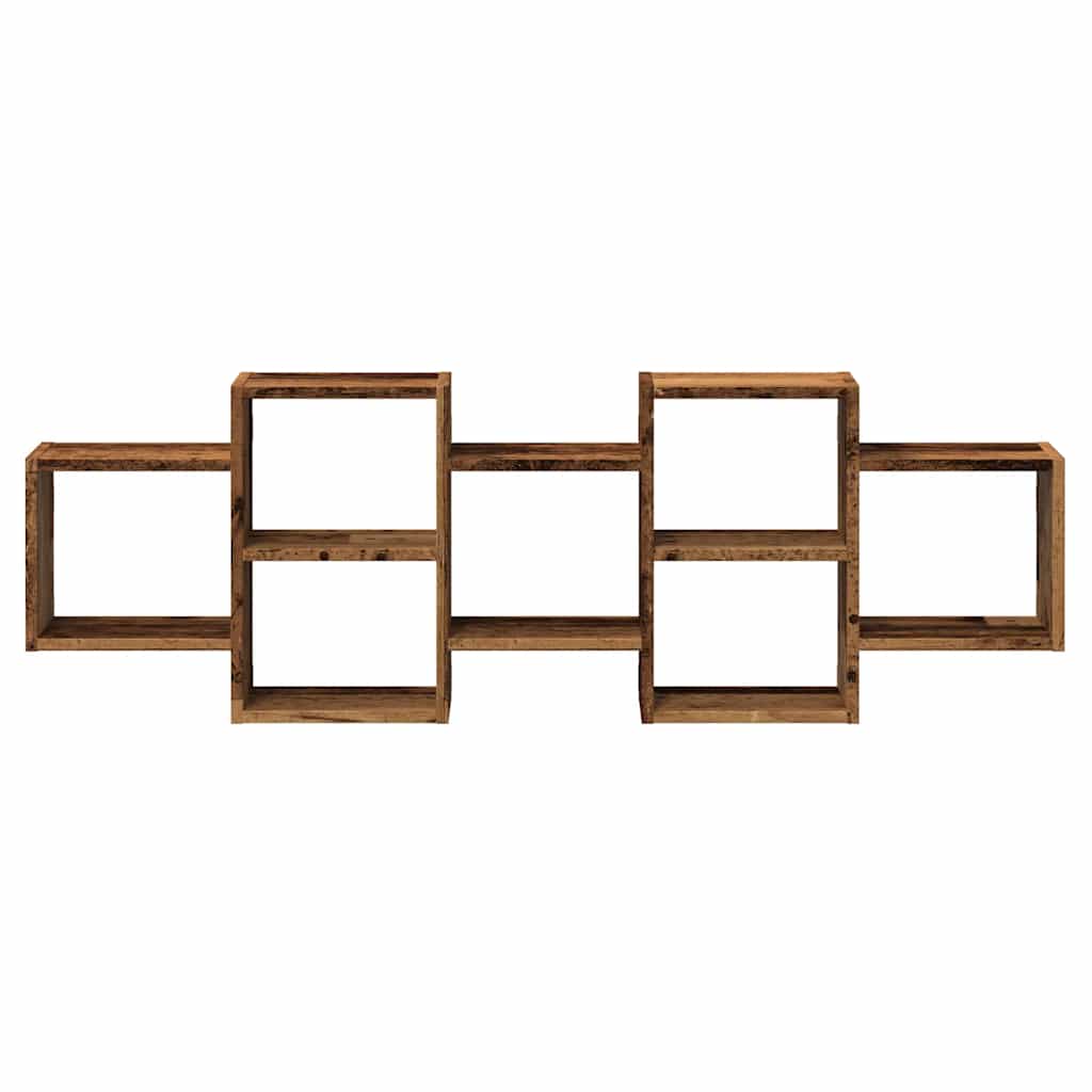Wall Shelf Old Wood 129x18x42 cm Engineered Wood