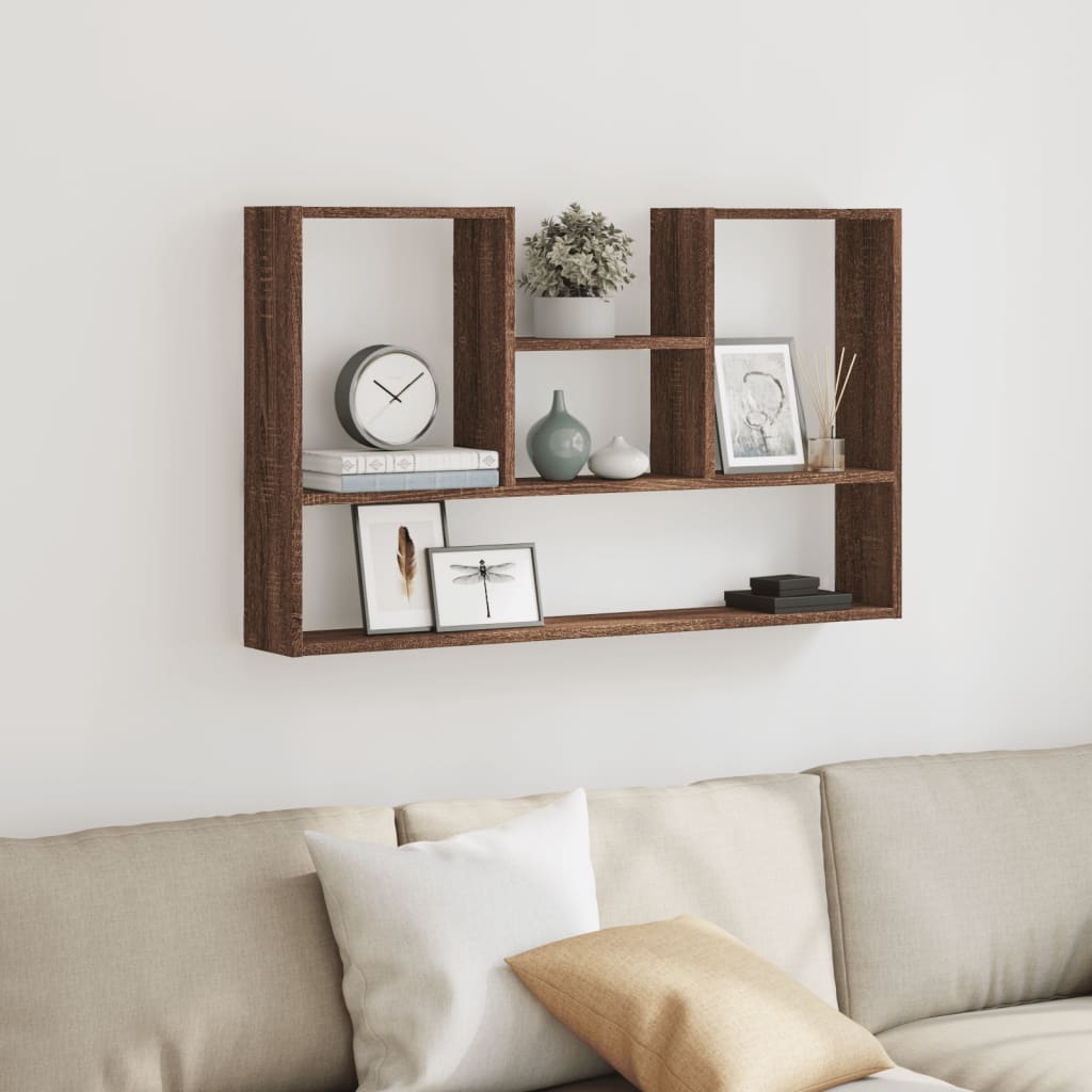 Wall Shelf Brown Oak 99x15x60 cm Engineered Wood