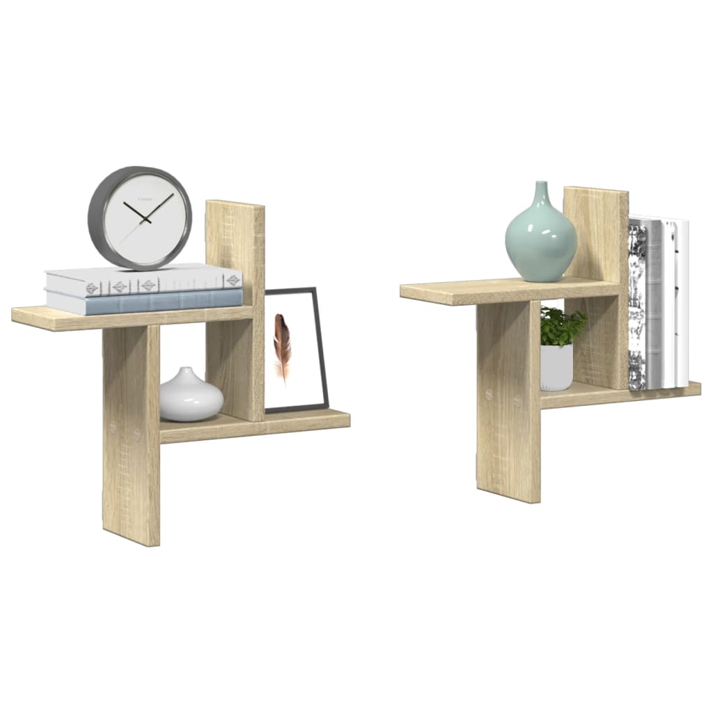 Wall Shelves 2 pcs Sonoma Oak 38x12x38 cm Engineered Wood