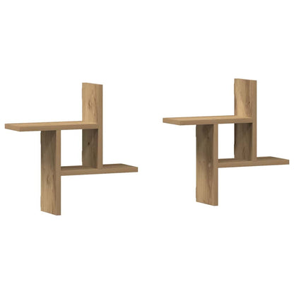 Wall Shelves 2 pcs Artisian Oak 38x12x38 cm Engineered Wood