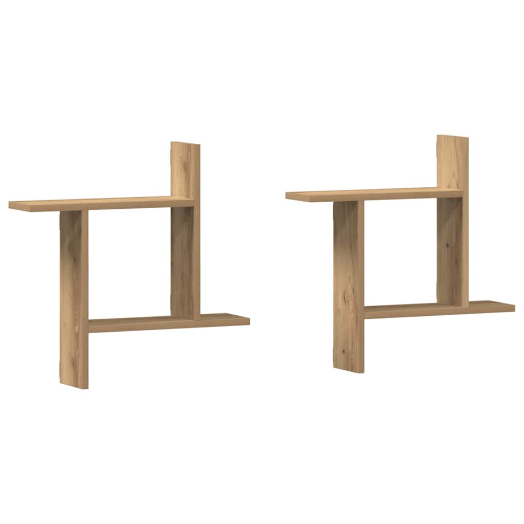 Wall Shelves 2 pcs Artisian Oak 50x12x50 cm Engineered Wood