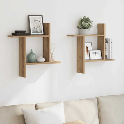 Wall Shelves 2 pcs Artisian Oak 50x12x50 cm Engineered Wood