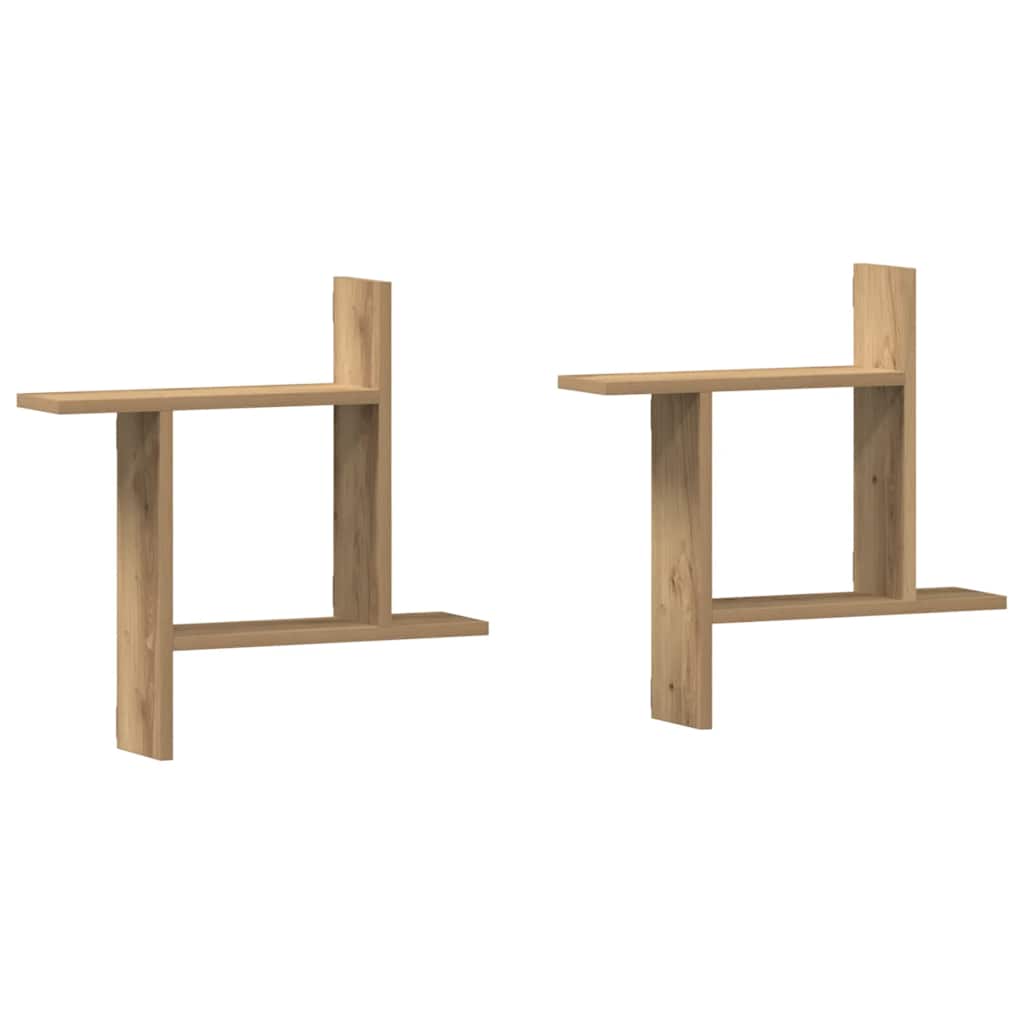 Wall Shelves 2 pcs Artisian Oak 50x12x50 cm Engineered Wood