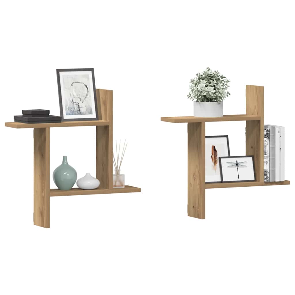 Wall Shelves 2 pcs Artisian Oak 50x12x50 cm Engineered Wood