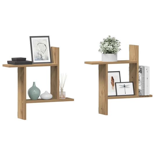 Wall Shelves 2 pcs Artisian Oak 50x12x50 cm Engineered Wood