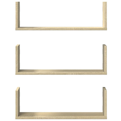 Wall Shelves 3 pcs Sonoma Oak 58x18x18 cm Engineered Wood