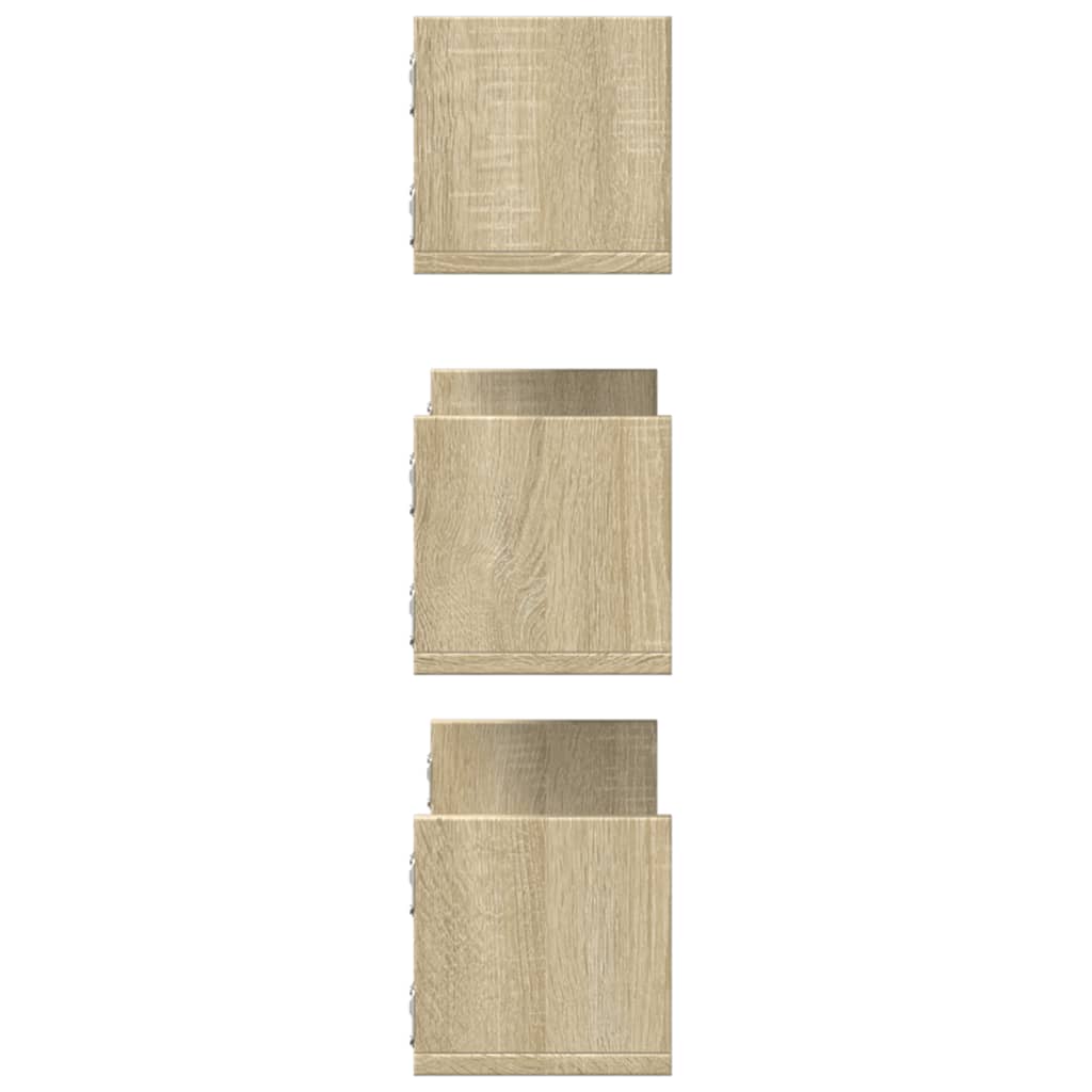 Wall Shelves 3 pcs Sonoma Oak 58x18x18 cm Engineered Wood