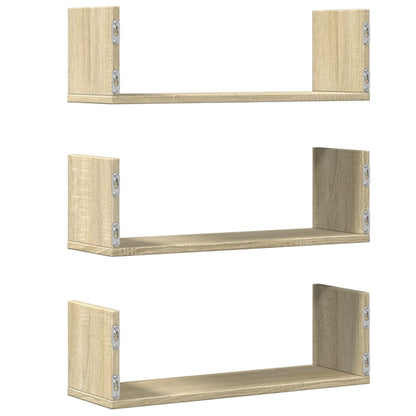 Wall Shelves 3 pcs Sonoma Oak 58x18x18 cm Engineered Wood