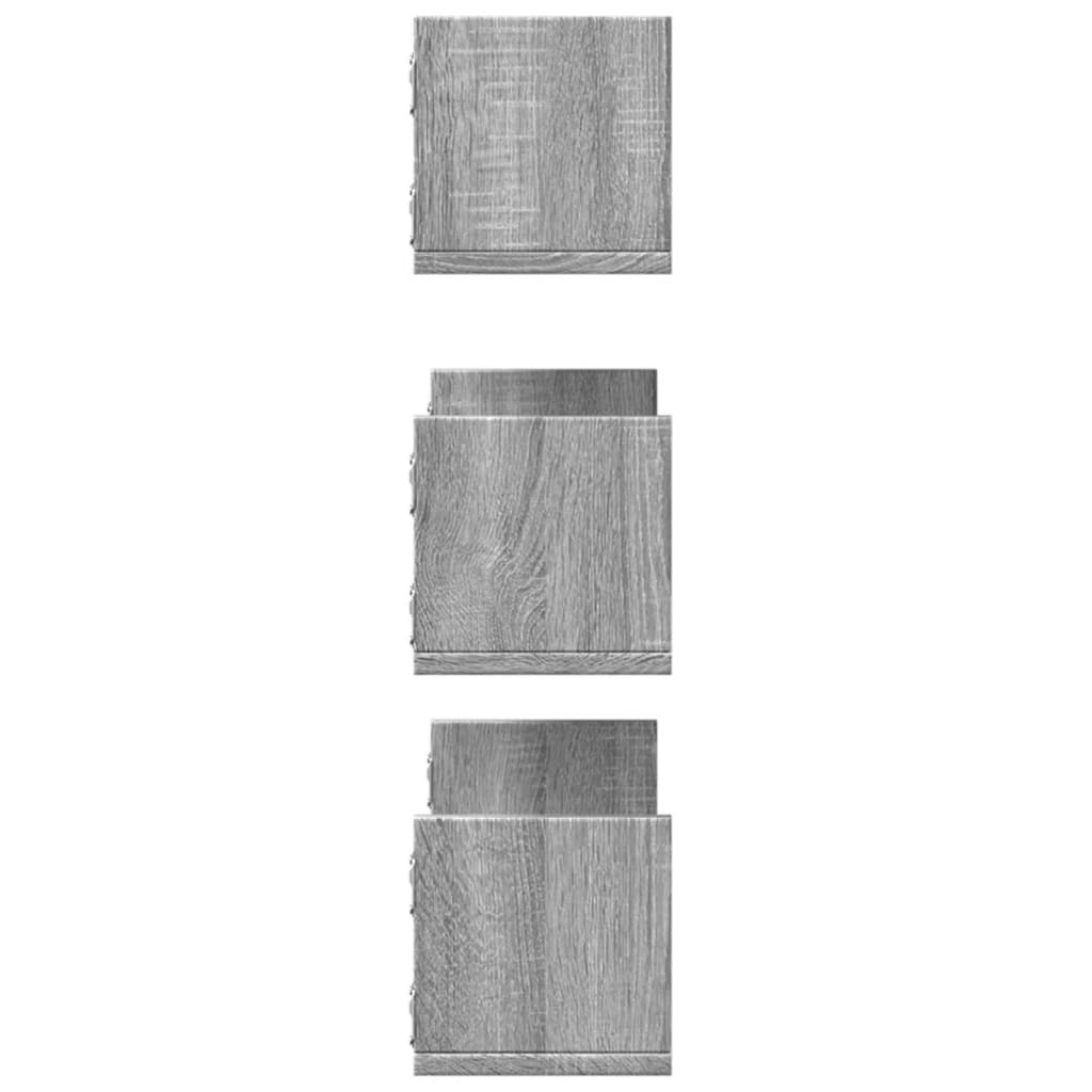 Wall Shelves 3 pcs Grey Sonoma 58x18x18 cm Engineered Wood