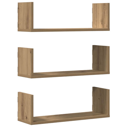 Wall Shelves 3 pcs Artisian Oak 58x18x18 cm Engineered Wood