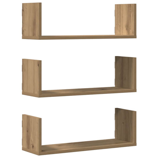 Wall Shelves 3 pcs Artisian Oak 58x18x18 cm Engineered Wood