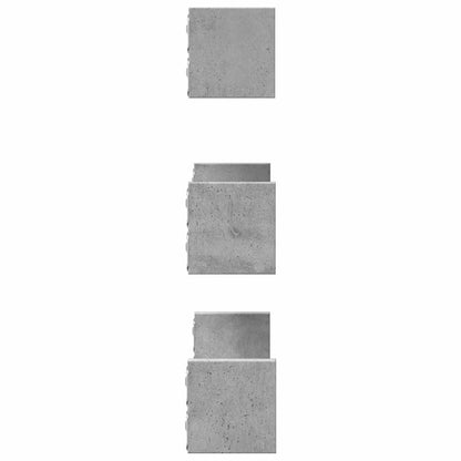 Wall Shelf 3 pcs Concrete Grey Engineered Wood
