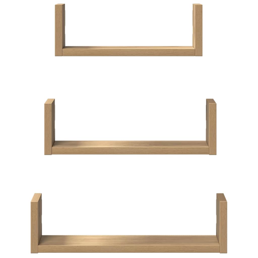 Wall Shelf 3 pcs Artisian Oak Engineered Wood