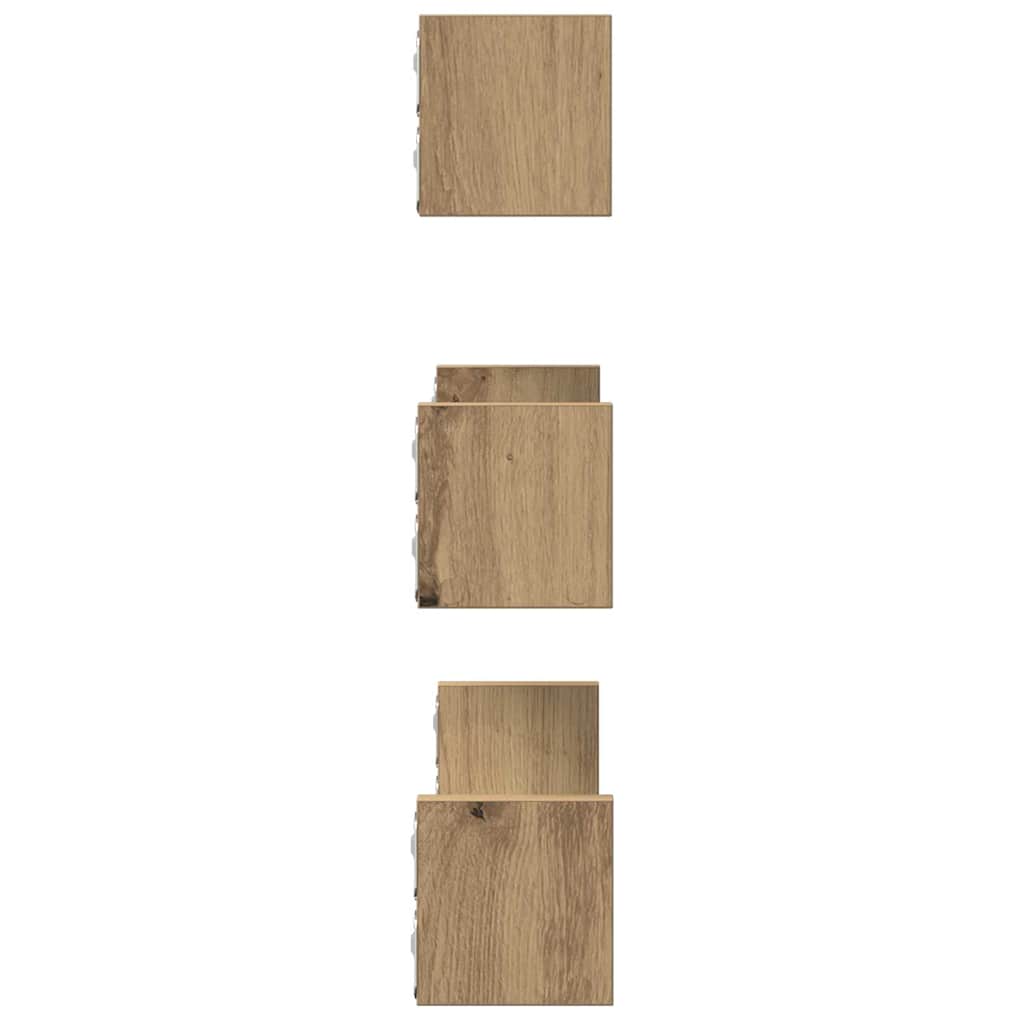 Wall Shelf 3 pcs Artisian Oak Engineered Wood