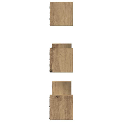 Wall Shelf 3 pcs Artisian Oak Engineered Wood