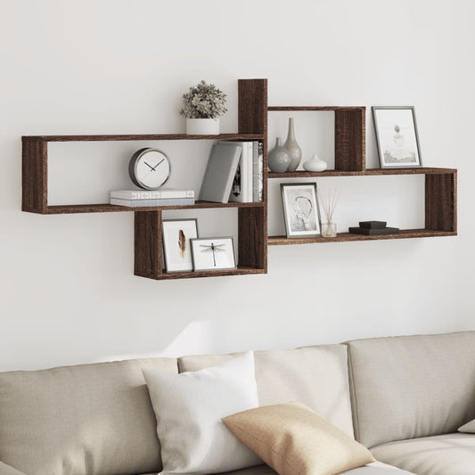 Wall Shelf Brown Oak 167.5x18x68 cm Engineered Wood