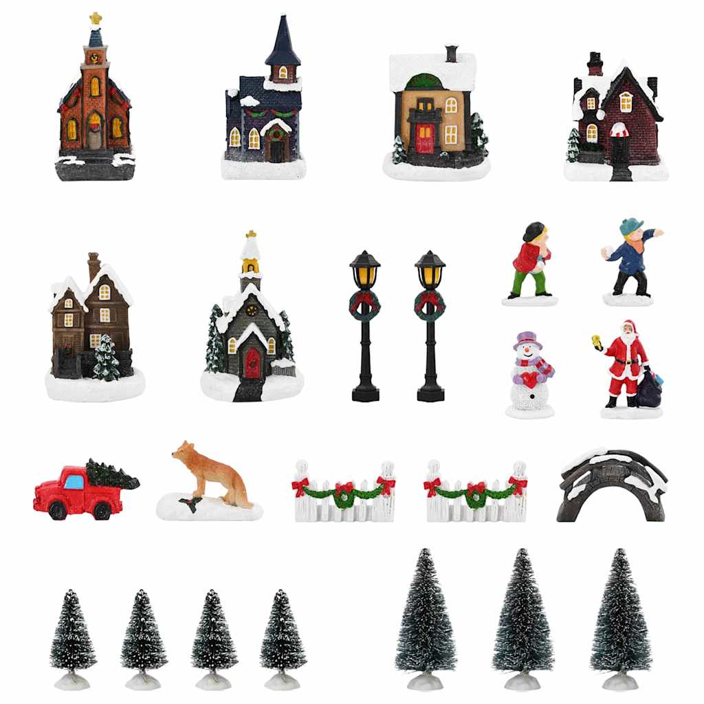 Christmas Tabletop Decor Multicolour Resin, Plastic