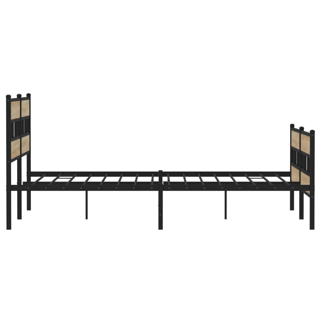 Metal Bed Frame without Mattress Sonoma Oak 200x200 cm