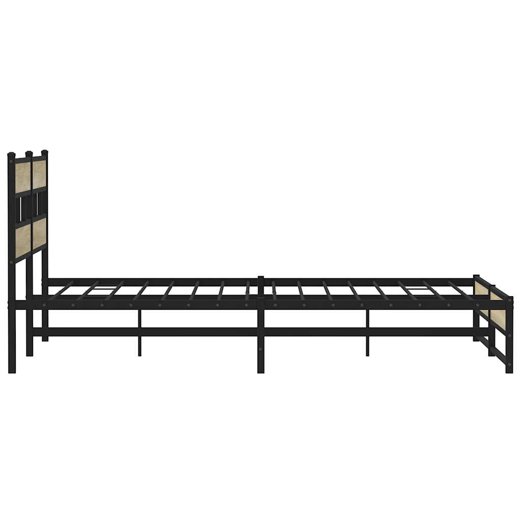 Metal Bed Frame without Mattress Sonoma Oak 200x200 cm