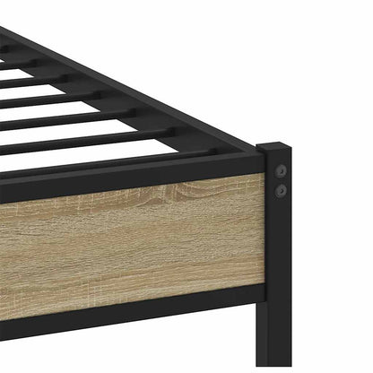 Metal Bed Frame without Mattress Sonoma Oak 200x200 cm