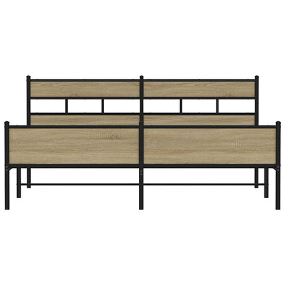 Metal Bed Frame without Mattress Sonoma Oak 183x213 cm