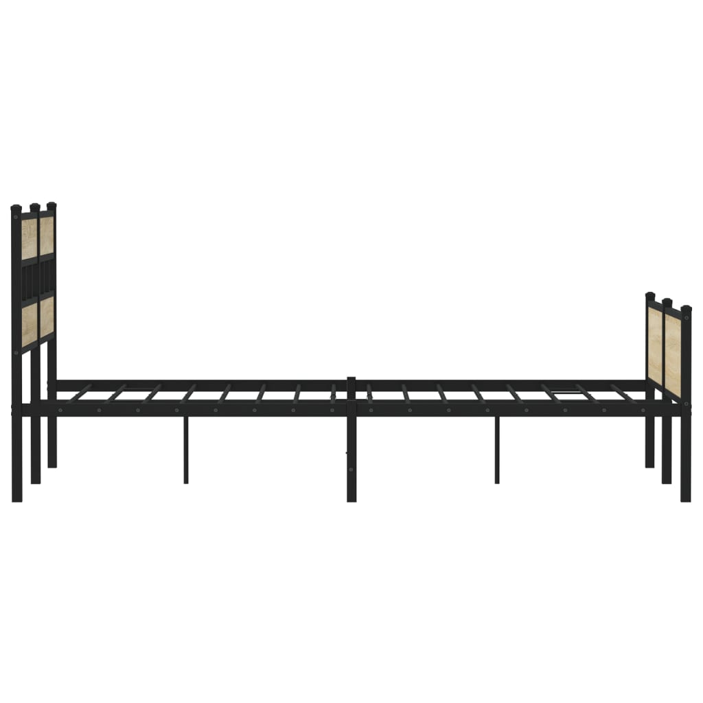 Metal Bed Frame without Mattress Sonoma Oak 200x200 cm