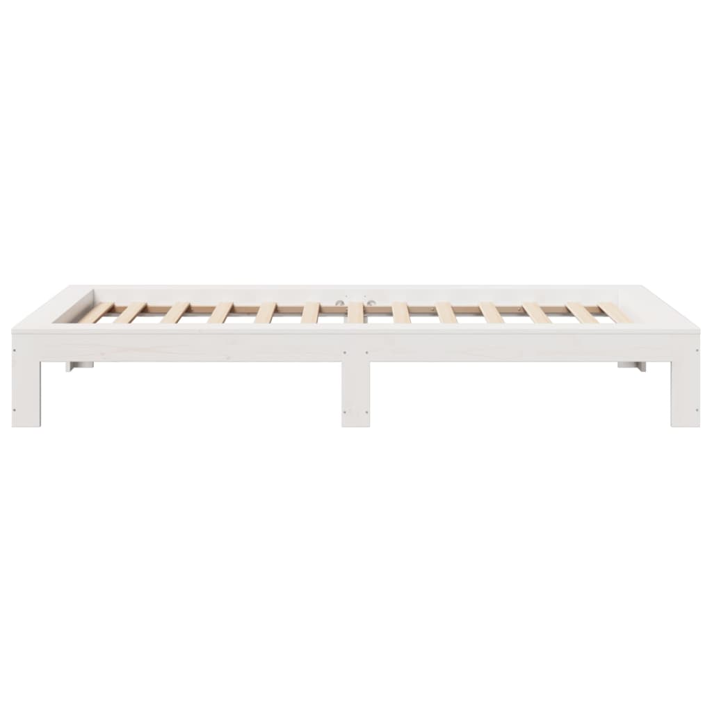 Bed Frame without Mattress White 100x200 cm Solid Wood Pine