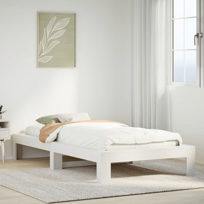 Bed Frame without Mattress White 100x200 cm Solid Wood Pine