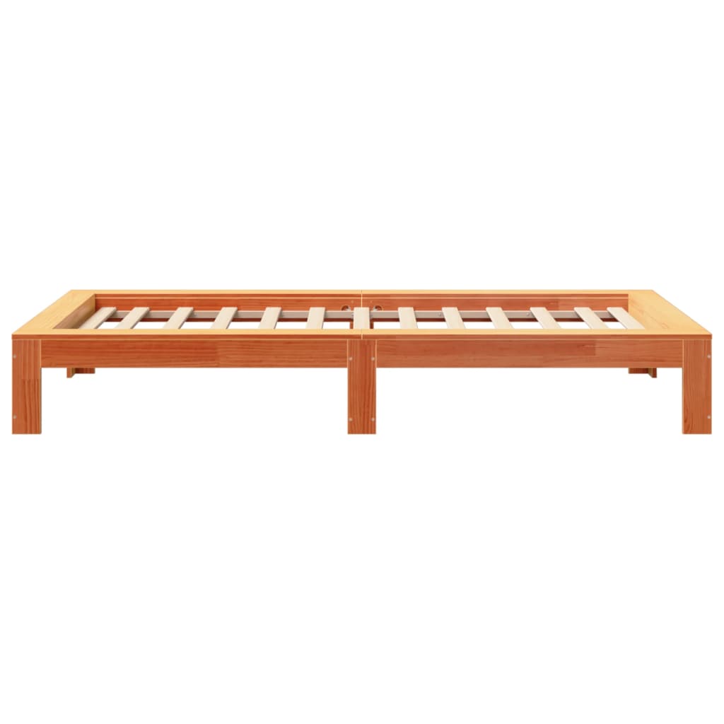Bed Frame without Mattress Wax Brown 90x200 cm Solid Wood Pine
