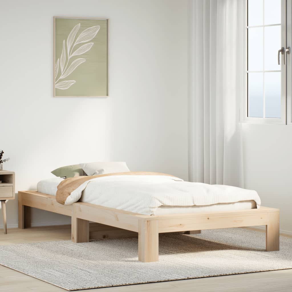 Bed Frame | Natural Wood | Solid Pine Wood | Small Single | Bed Frame