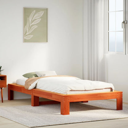Bed Frame | Wax brown | Solid pine wood, Plywood | Small Single | Modern