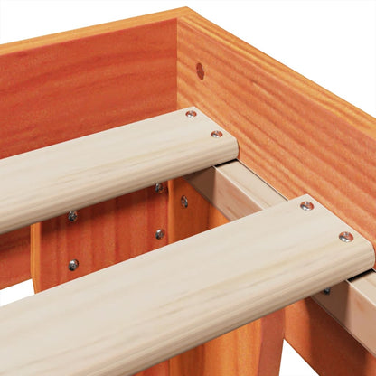 Bed Frame without Mattress Wax Brown 150x200 cm King Size Solid Wood Pine