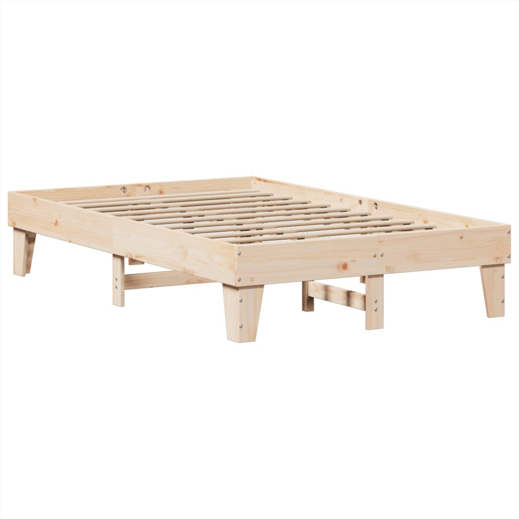 Bed Frame without Mattress 135x190 cm Double Solid Wood Pine