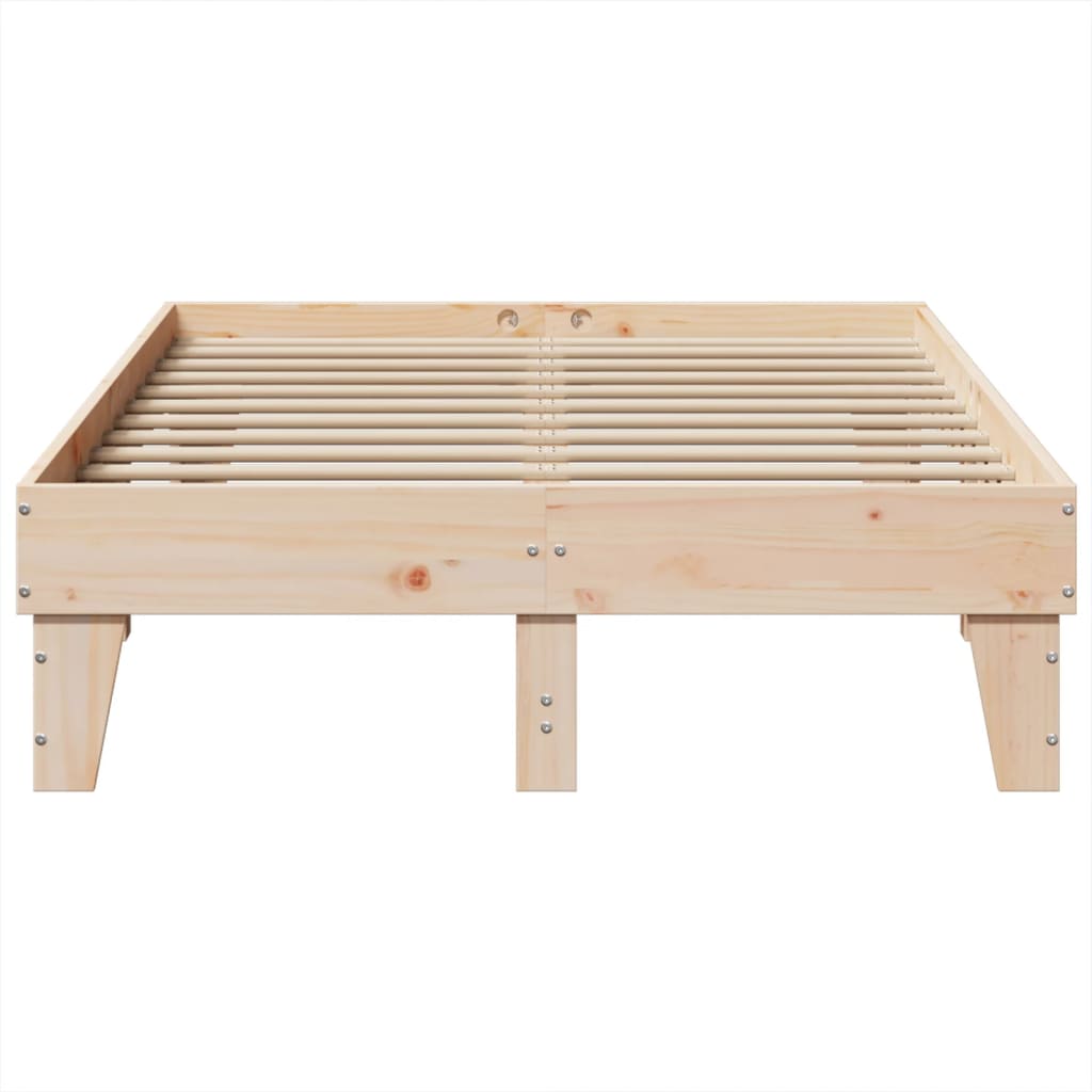 Bed Frame without Mattress 135x190 cm Double Solid Wood Pine