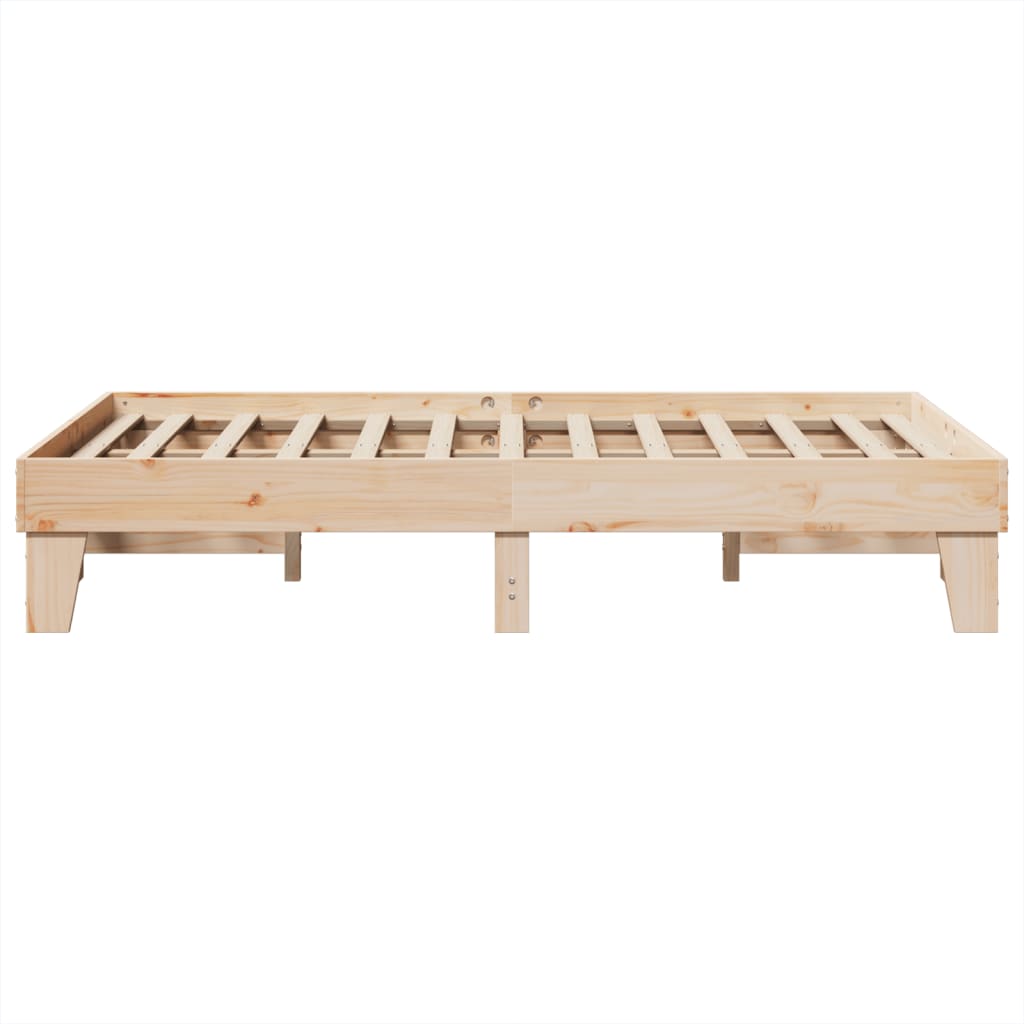 Bed Frame without Mattress 135x190 cm Double Solid Wood Pine