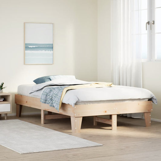 Bed Frame without Mattress 135x190 cm Double Solid Wood Pine