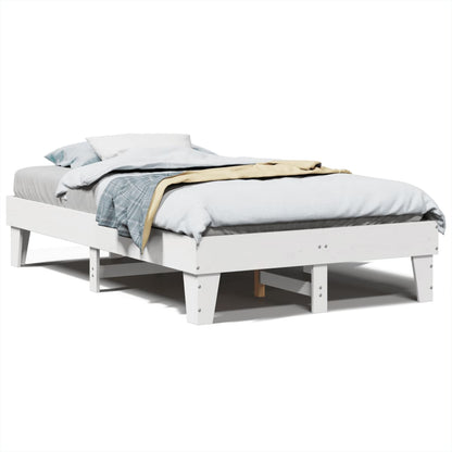 Bed Frame without Mattress White 135x190 cm Double Solid Wood Pine