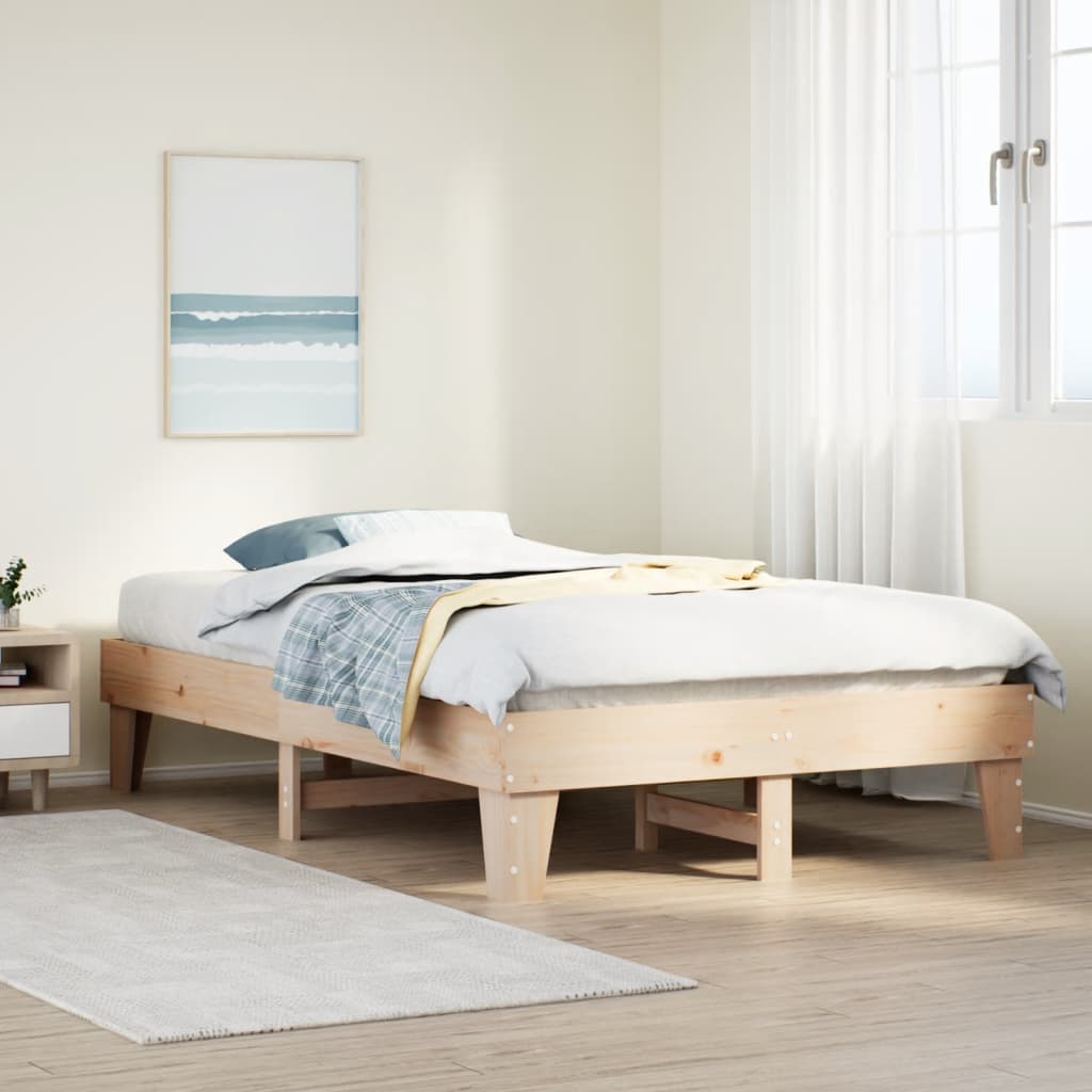 Bed Frame without Mattress 120x190 cm Small Double Solid Wood Pine