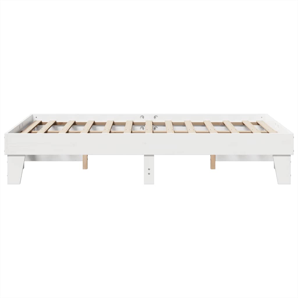 Bed Frame without Mattress White 120x190 cm Small Double Solid Wood Pine