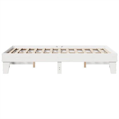 Bed Frame without Mattress White 120x190 cm Small Double Solid Wood Pine