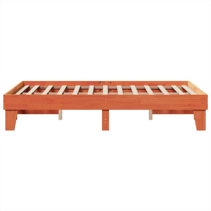 Bed Frame without Mattress Wax Brown 120x190 cm Small Double Solid Wood Pine