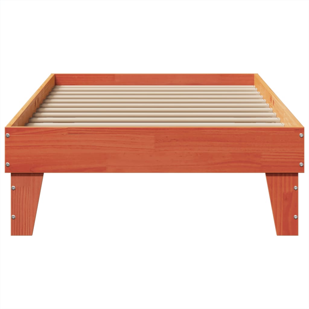 Bed Frame without Mattress Wax Brown 75x190 cm Small Single Solid Wood Pine