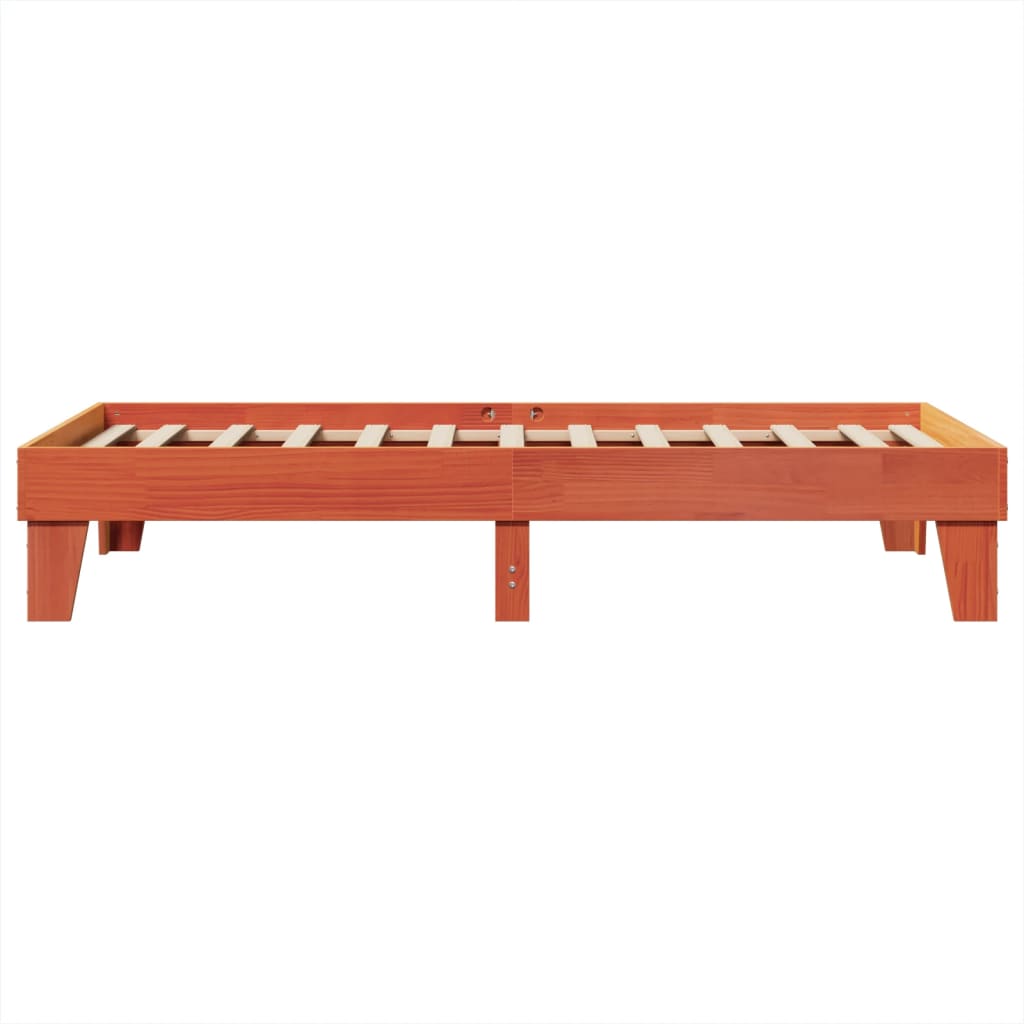 Bed Frame without Mattress Wax Brown 75x190 cm Small Single Solid Wood Pine