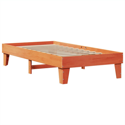 Bed Frame without Mattress Wax Brown 75x190 cm Small Single Solid Wood Pine
