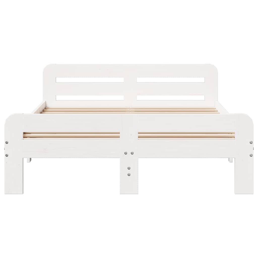 Bed Frame without Mattress White 180x200 cm Super King Size Solid Wood Pine
