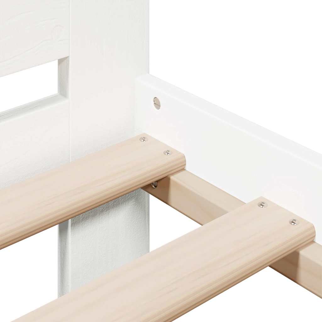 Bed Frame without Mattress White 180x200 cm Super King Size Solid Wood Pine
