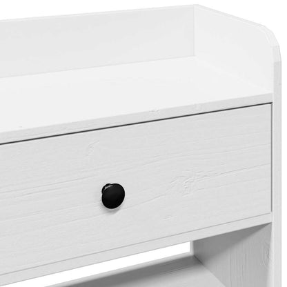 Headboard with Storage White 180 cm Solid Wood Pine